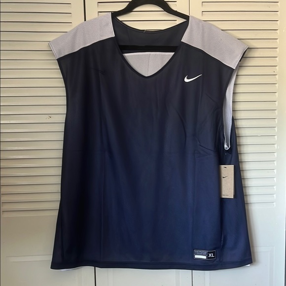 Nike Blue and Gray Sleeveless Boxy Men's Jersey - Picture 2 of 5